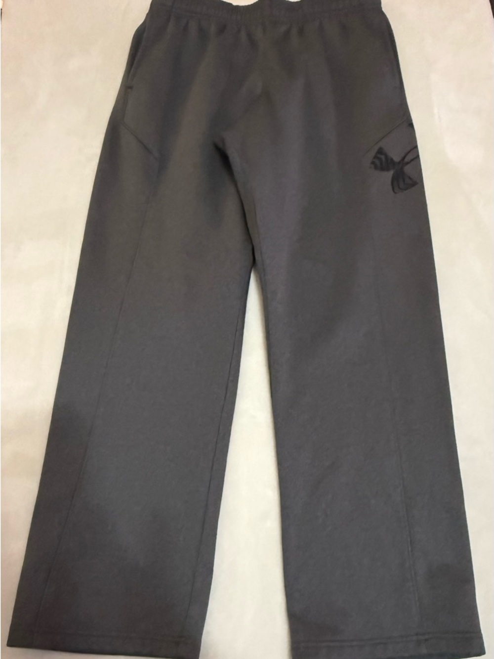 Boys Black Wide-Leg Sweatpants with Subtle Logo